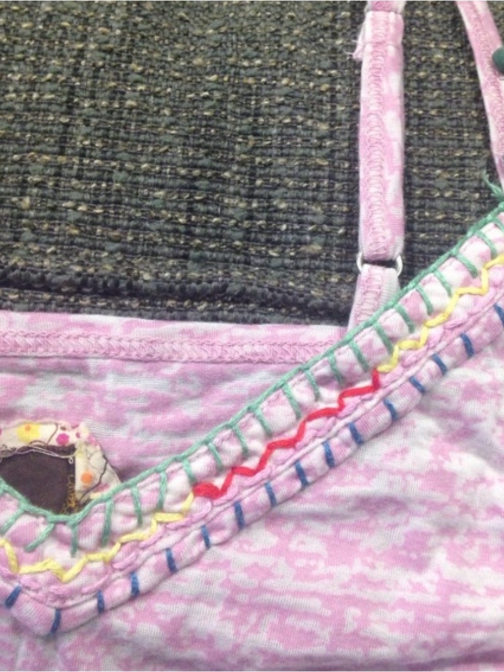 Hand Embroidered Pink Tank Top-M - Picture 16 of 16